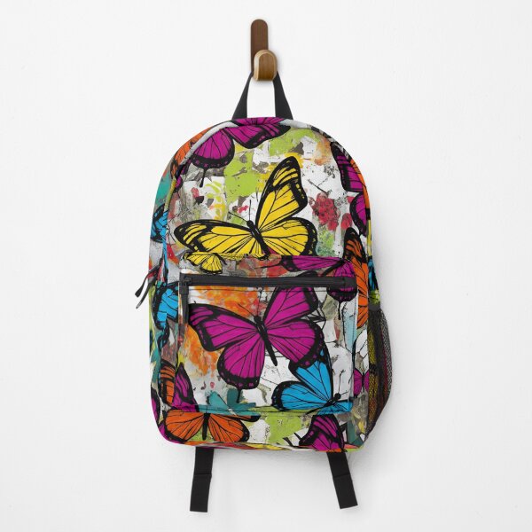 Item preview, COLORFUL BUTTERFLIES PAINTED ON THE WALL STYLE STREET ART designed and sold by infinitearte.