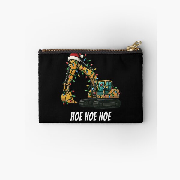 Item preview, “Hoe Hoe Hoe” Funny Christmas Excavator Design – Festive Construction Equipment with Lights & Santa Hat designed and sold by tronictees.