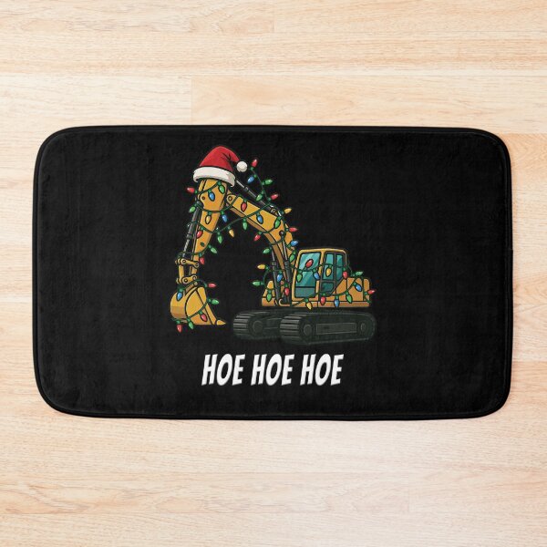 Item preview, “Hoe Hoe Hoe” Funny Christmas Excavator Design – Festive Construction Equipment with Lights & Santa Hat designed and sold by tronictees.