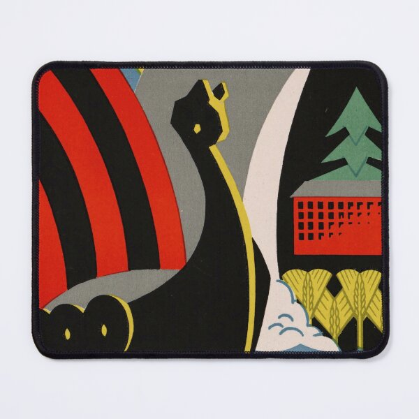 Item preview, Art Deco Poster | Norwegian Trade Fair 1927 | Viking Ship Design | Bergen Event Art | Vintage Wall Decor | Bold Geometric Print designed and sold by artofuniverse.