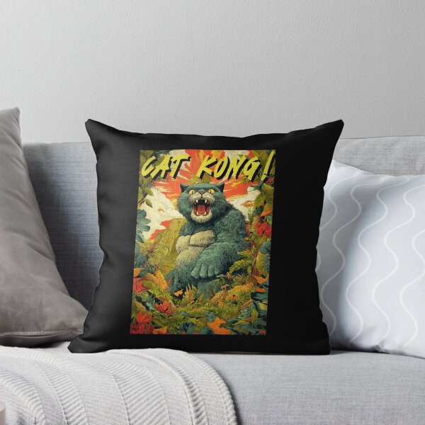 Item preview, Cat Kong T‑Shirt – Funny Cat Monster Kaiju Tee, Vintage Japanese Poster Style Graphic for Cat Lovers designed and sold by Psychoactive Circus Merch.