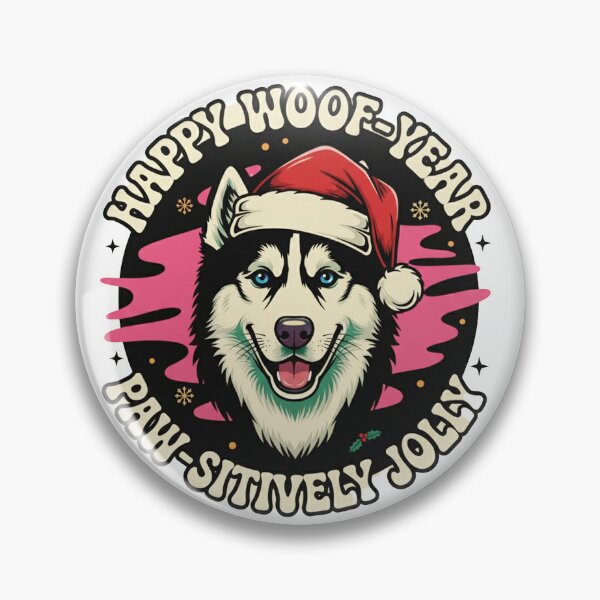 Item preview, Paw-sitively Jolly Husky Holiday designed and sold by InkWeaveShop.