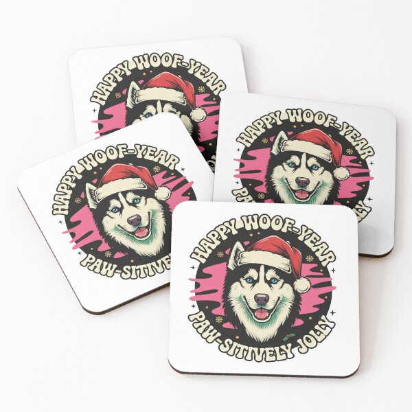 Item preview, Paw-sitively Jolly Husky Holiday designed and sold by InkWeaveShop.