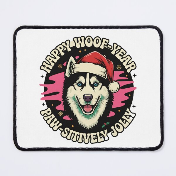 Item preview, Paw-sitively Jolly Husky Holiday designed and sold by InkWeaveShop.