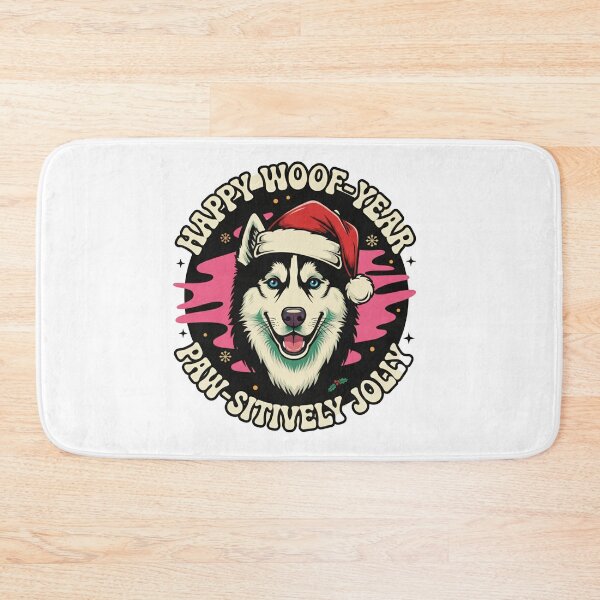 Item preview, Paw-sitively Jolly Husky Holiday designed and sold by InkWeaveShop.
