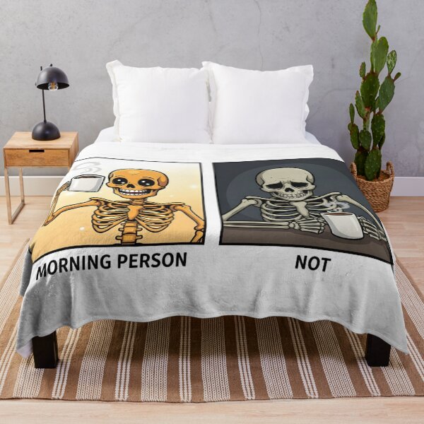 Item preview, Coffee Skeleton Morning Person vs Not Funny | Caffeine Addict designed and sold by StickyGuys.