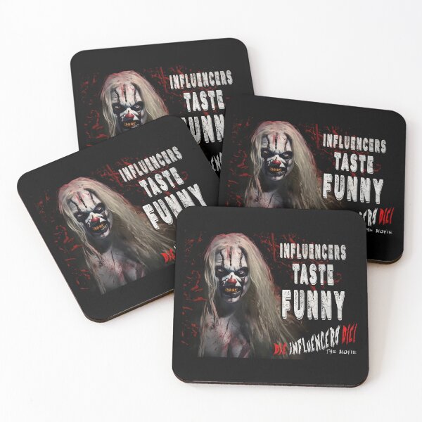 Item preview, Horror Clown T‑Shirt – “Influencers Taste Funny” Scary Clown Graphic Tee, Dark Humor Halloween Shirt designed and sold by Psychoactive Circus Merch.