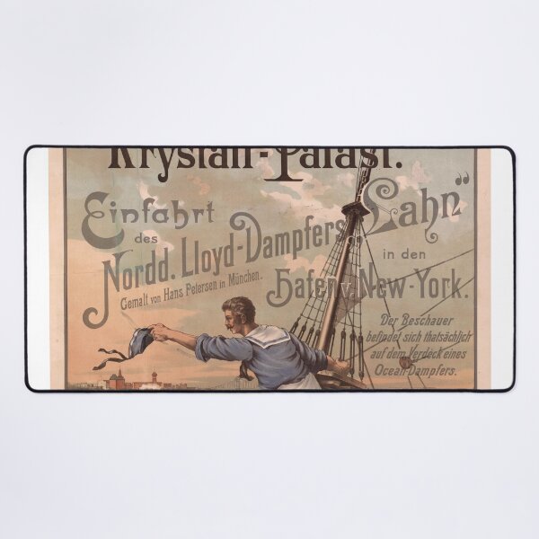Item preview, Vintage Krystall-Palast Poster | Nordd. Lloyd Steamer in NYC | Historic Maritime Art | Leipzig Exhibition | 19th Century Print designed and sold by artofuniverse.