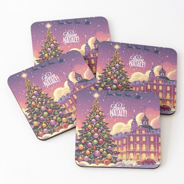 Item preview, Buon Natale! - Christmas City Scene – Cozy Winter Town Illustration with Christmas Trees and Lights designed and sold by Sugar Wisdom .