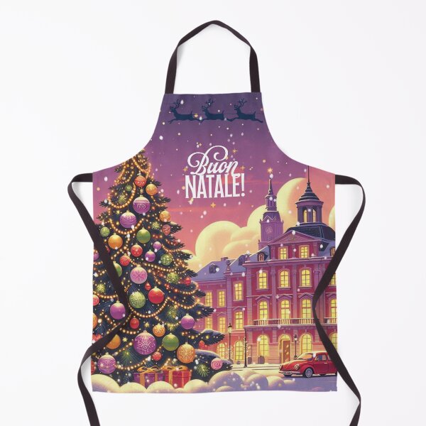 Item preview, Buon Natale! - Christmas City Scene – Cozy Winter Town Illustration with Christmas Trees and Lights designed and sold by Sugar Wisdom .