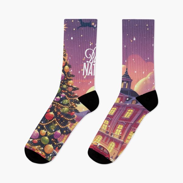 Item preview, Buon Natale! - Christmas City Scene – Cozy Winter Town Illustration with Christmas Trees and Lights designed and sold by Sugar Wisdom .