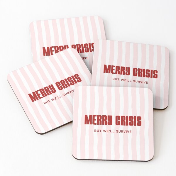 Item preview, Merry Crisis But We'll Survive - Funny Anti-Christmas Typography designed and sold by ROD.