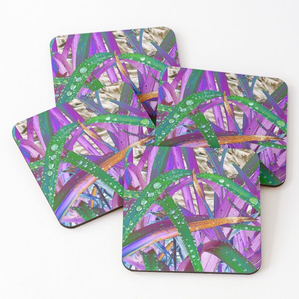 Item preview, Abstract Macro Raindrops on Purple & Green Leaves designed and sold by SXW Designs.