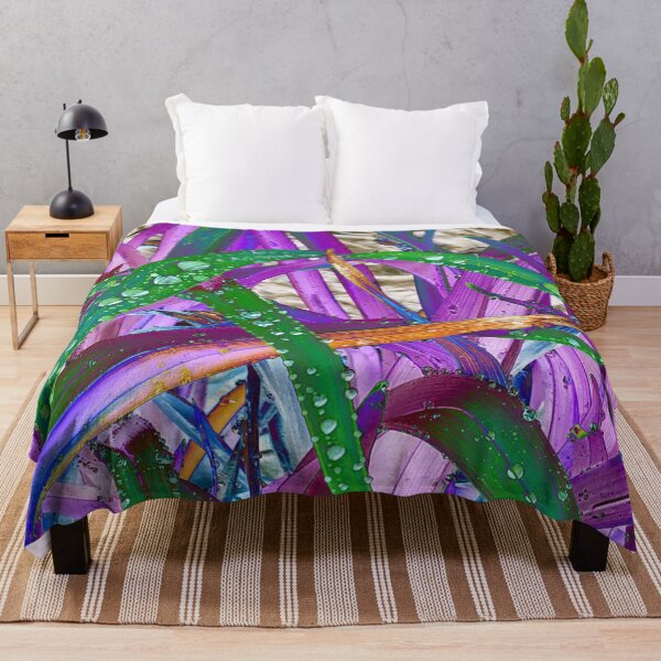 Item preview, Abstract Macro Raindrops on Purple & Green Leaves designed and sold by SXW Designs.