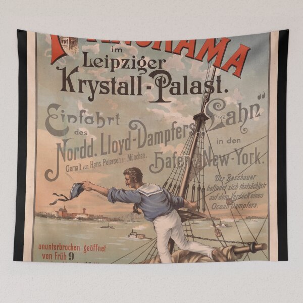 Item preview, Vintage Krystall-Palast Poster | Nordd. Lloyd Steamer in NYC | Historic Maritime Art | Leipzig Exhibition | 19th Century Print designed and sold by artofuniverse.