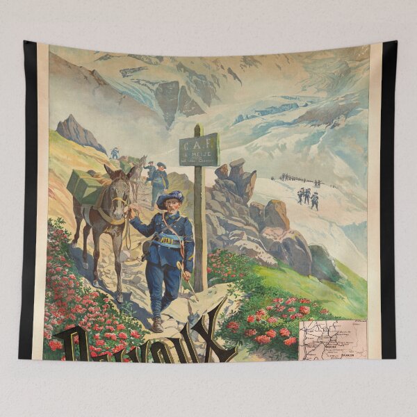 Item preview, Vintage Pelvoux Travel Poster | French Alps Art | Early 20th Century Adventure | Alpine Exploration | Romantic Mountain Landscape designed and sold by artofuniverse.
