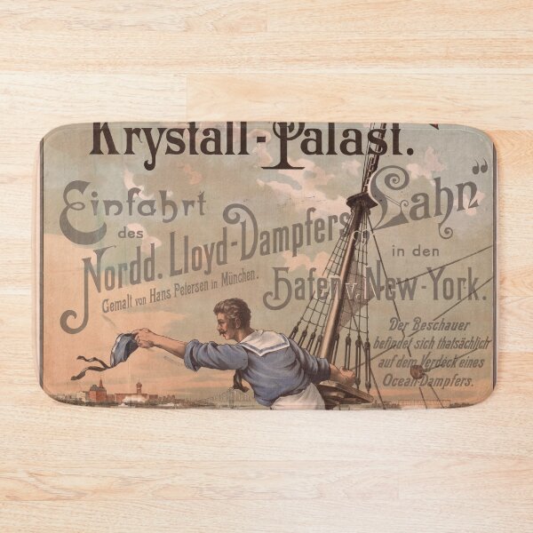 Item preview, Vintage Krystall-Palast Poster | Nordd. Lloyd Steamer in NYC | Historic Maritime Art | Leipzig Exhibition | 19th Century Print designed and sold by artofuniverse.