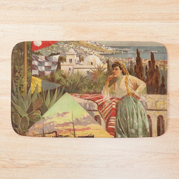 Item preview, Vintage Algiers Travel Poster | Art Nouveau Style | Compagnie Générale Transatlantique | Exotic North Africa Voyage Decor designed and sold by artofuniverse.