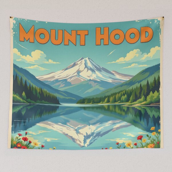 Item preview, Mount Hood, Oregon: Vintage-Style Painterly Travel Poster designed and sold by LSVart.