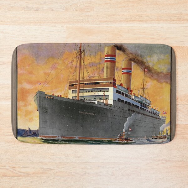 Item preview, Vintage Norwegian America Line Poster | Stavangerfjord Ship Art | Early 20th Century Maritime Travel | Ocean Liner Decor designed and sold by artofuniverse.