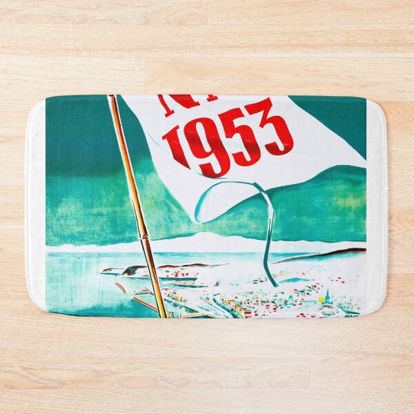 Item preview, Vintage Norwegian Ski Championships Poster 1953 | Trondheim Art | Mid-Century Design | Norway Winter Sports | Retro Ski Decor designed and sold by artofuniverse.