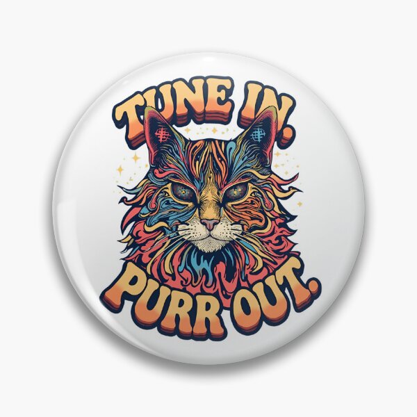 Item preview, Retro Funky Cat TUNE IN PURR OUT designed and sold by BKDIGITALSHOP.