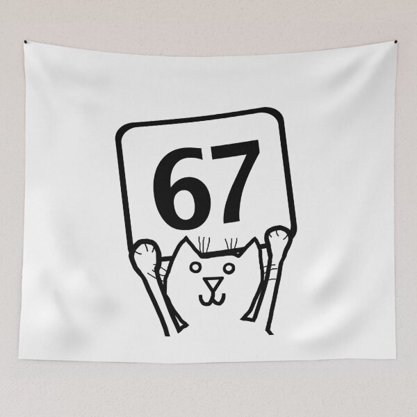 Item preview, Six Seven 67 Funny Cat 6 7 Portrait Memes  designed and sold by ellenhenry.