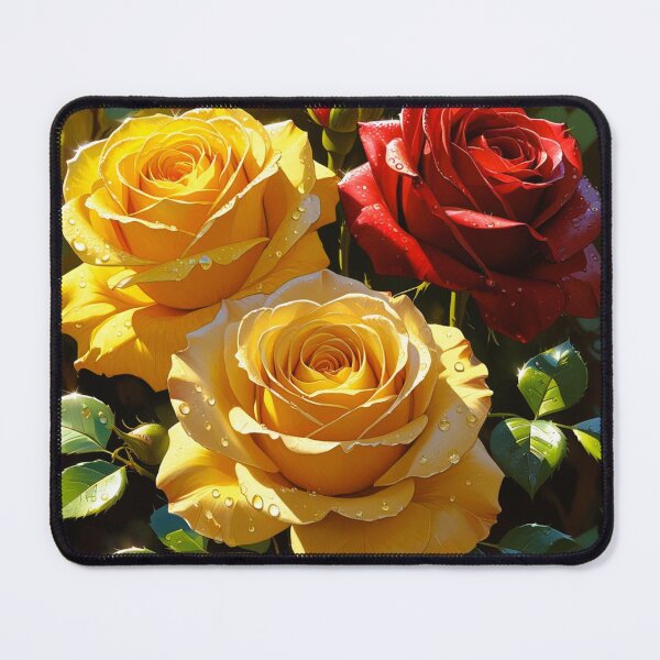 Item preview, Lush Yellow and Red Roses in Full Bloom – Vibrant Floral Art, Nature-Inspired Botanical Design designed and sold by BloomingBeauty7.