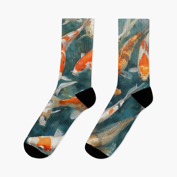 Item preview, Koi Fish Watercolor on Textured Paper | Aquatic Artwork designed and sold by Vivid Studio.
