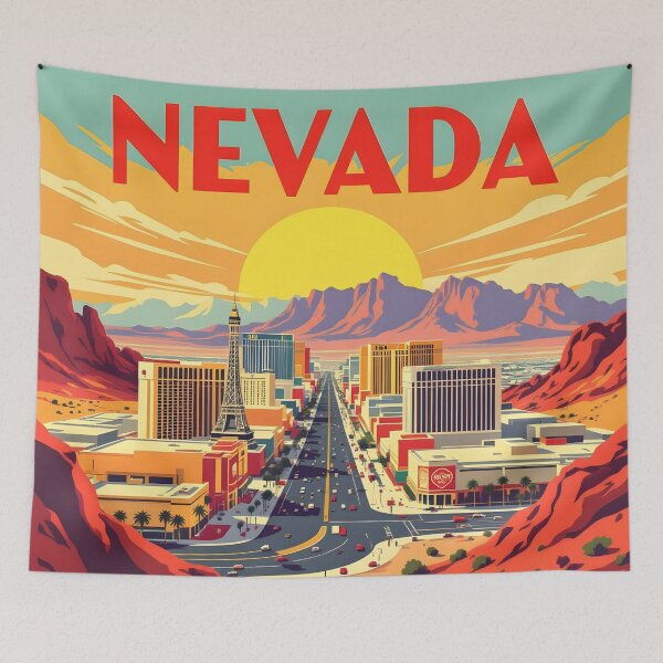 Item preview, Nevada: Vintage-Style Painterly Travel Poster designed and sold by LSVart.