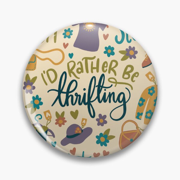 Item preview, I’d rather be thrifting - hand written repeating pattern. designed and sold by NewBranchStudio.