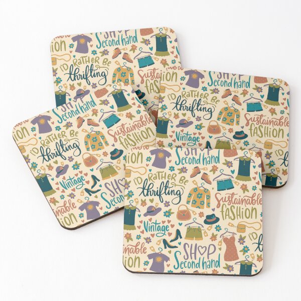 Item preview, I’d rather be thrifting - hand written repeating pattern. designed and sold by NewBranchStudio.