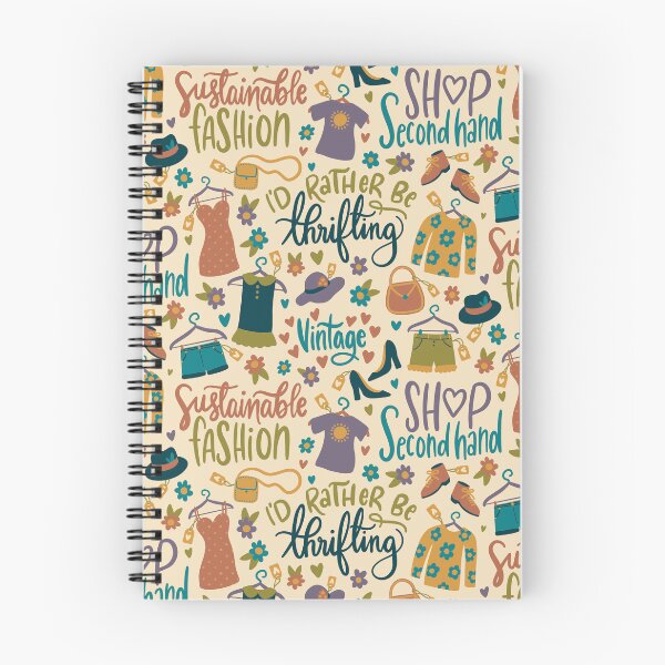 Item preview, I’d rather be thrifting - hand written repeating pattern. designed and sold by NewBranchStudio.