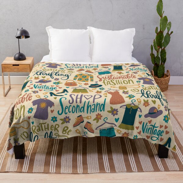 Item preview, I’d rather be thrifting - hand written repeating pattern. designed and sold by NewBranchStudio.