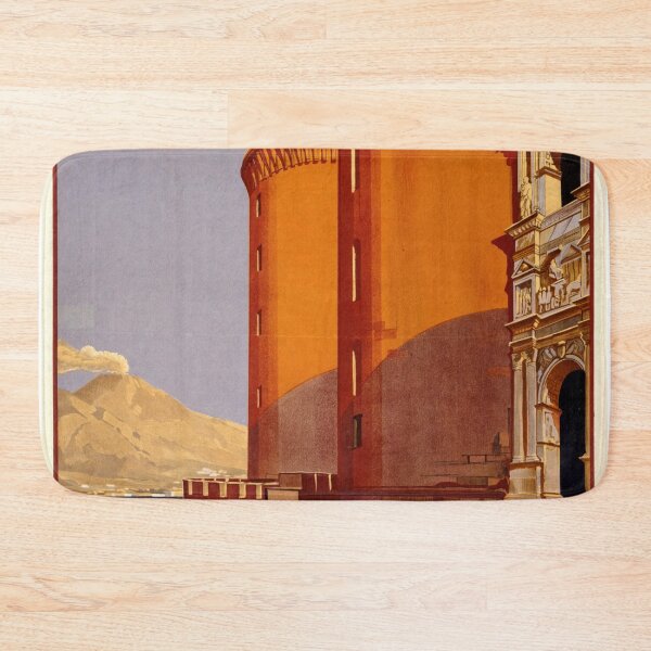 Item preview, Vintage Naples Travel Poster | Art Deco Style | Castel Nuovo & Mount Vesuvius | Italian Tourism Print | Mid-Century Wall Art designed and sold by artofuniverse.
