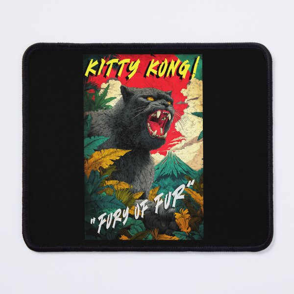 Item preview, Kitty Kong T‑Shirt – Funny Cat Monster Kaiju Tee, Vintage Japanese Poster Style Graphic for Cat Lovers designed and sold by Psychoactive Circus Merch.