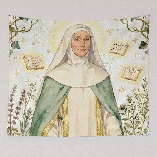 Item preview, Hildegard von Bingen – The Mystic of Light and Harmony | Spiritual Art by Sonia Sarkali designed and sold by SoniaSarkali.