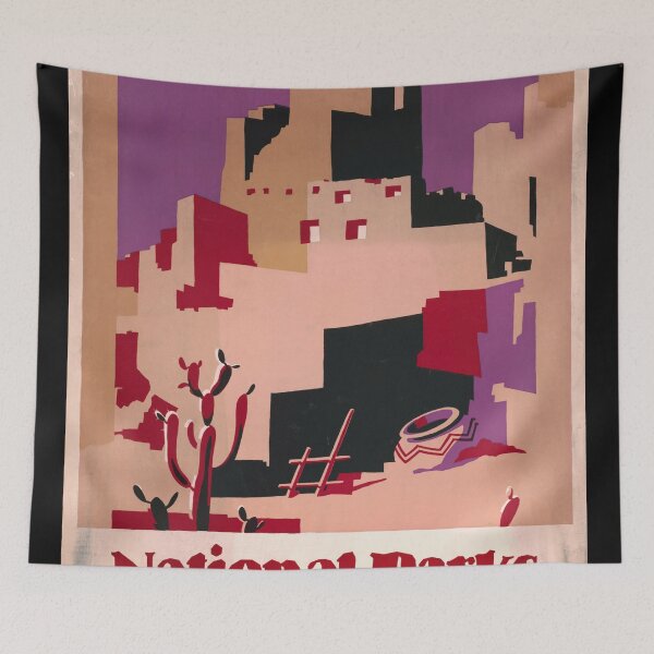 Item preview, Vintage Art Deco Poster | Pueblos of the Southwest | Dorothy Waugh National Parks Print | Abstract Native American Art designed and sold by artofuniverse.