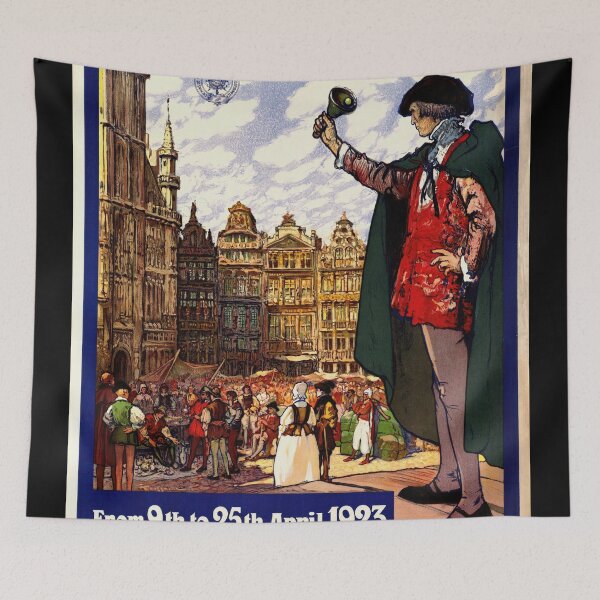 Item preview, Vintage Brussels Fair Poster Art | 1923 Commercial Fair Illustration | Historic European Event Print | Architectural Retro Decor designed and sold by artofuniverse.