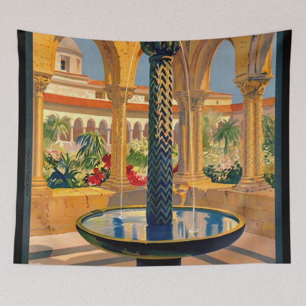 Item preview, Vintage Monreale Travel Poster | Sicily Cloister Art Print | Norman-Sicilian Architecture | Mediterranean Decor | Italian Heritage designed and sold by artofuniverse.
