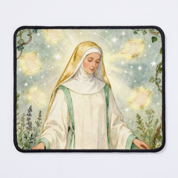 Item preview, Hildegard von Bingen – The Mystic of Light and Harmony | Spiritual Art by Sonia Sarkali designed and sold by SoniaSarkali.