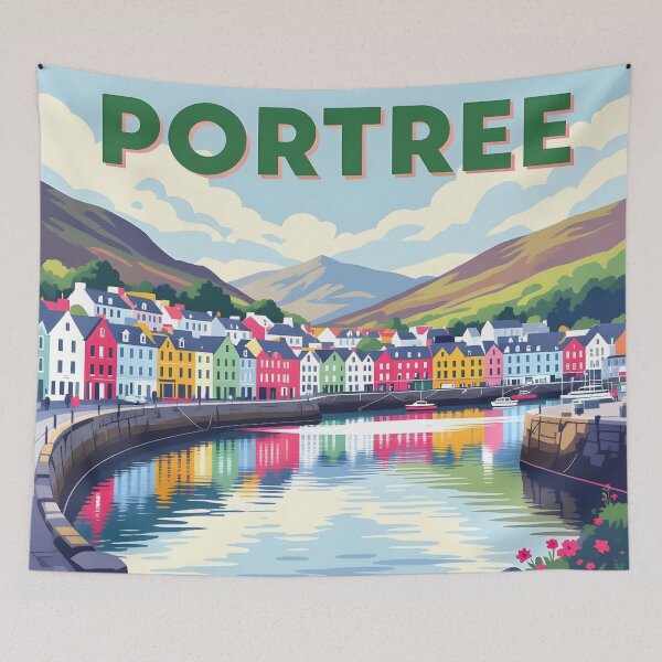 Item preview, Portree, Isle of Skye: Vintage-Style Painterly Travel Poster designed and sold by LSVart.
