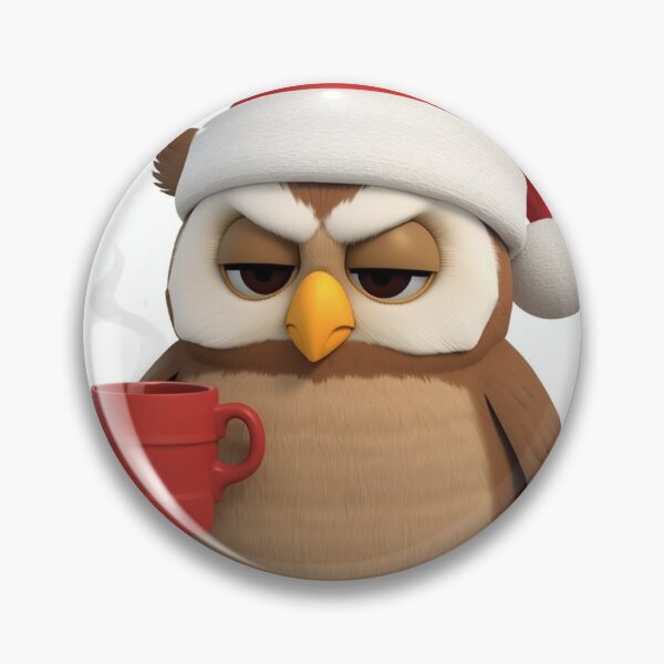 Item preview, Stay Cozy & Sparkly | Christmas Owl with Coffee designed and sold by ArtShop2025LV.