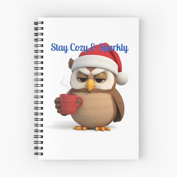 Item preview, Stay Cozy & Sparkly | Christmas Owl with Coffee designed and sold by ArtShop2025LV.