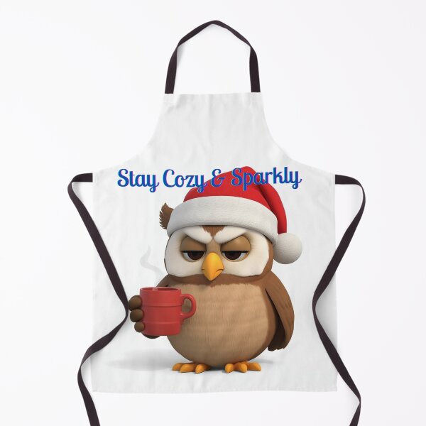 Item preview, Stay Cozy & Sparkly | Christmas Owl with Coffee designed and sold by ArtShop2025LV.