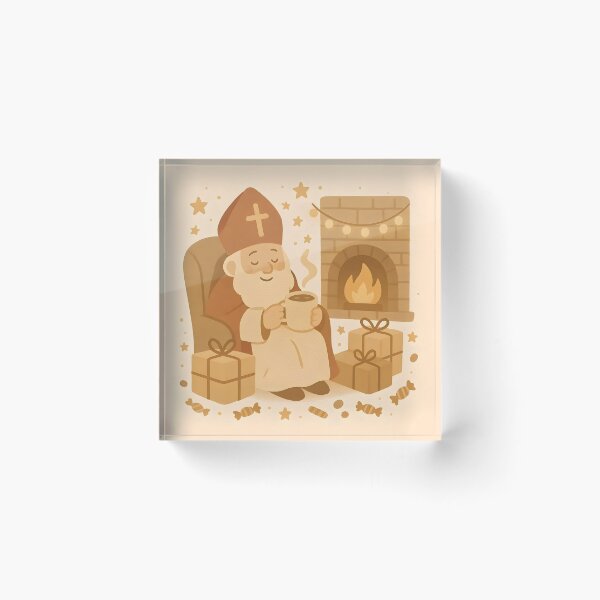 Item preview, Cozy Sinterklaas by the Fireplace designed and sold by AI-Only Creations.