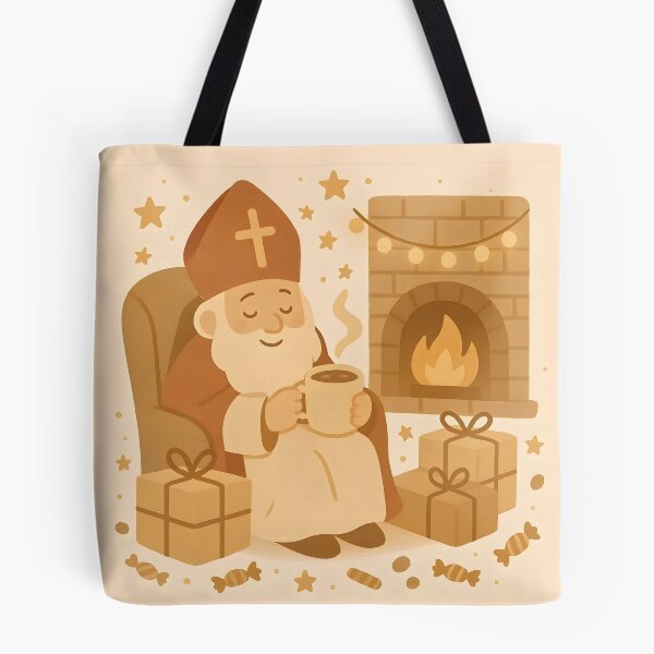 Item preview, Cozy Sinterklaas by the Fireplace designed and sold by AI-Only Creations.
