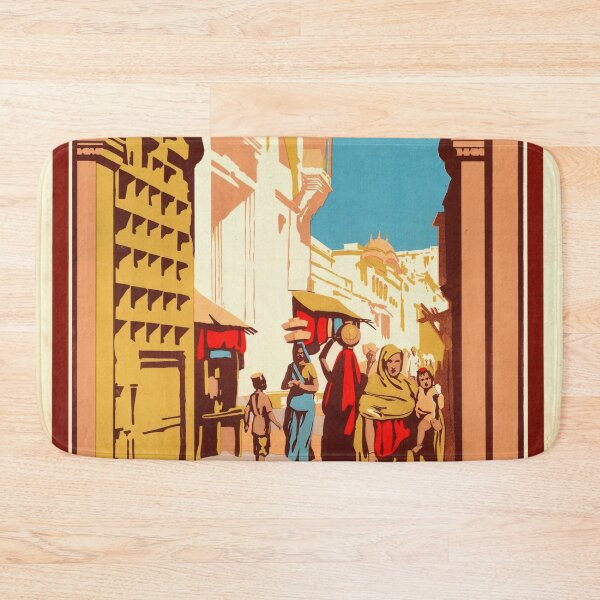 Item preview, Vintage "See India" Travel Poster | British Colonial Era Art | Vibrant Indian Street Scene | Phan B. Sanyal | Cultural Heritage designed and sold by artofuniverse.