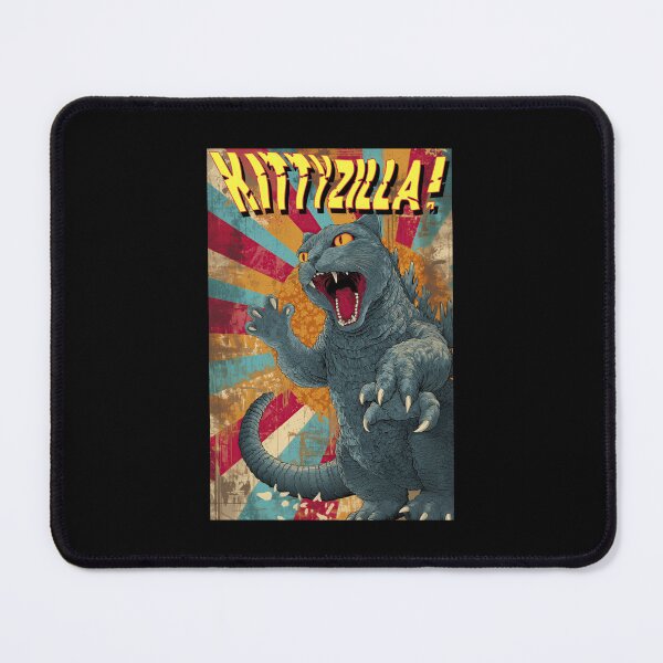 Item preview, Kittyzilla T‑Shirt – Funny Cat Monster Kaiju Tee, Vintage Japanese Poster Style Graphic for Cat Lovers designed and sold by Psychoactive Circus Merch.