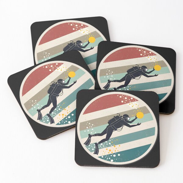Item preview, Retro Underwater Diver Silhouette | Vintage Scuba Adventure Design designed and sold by VividOrganica.